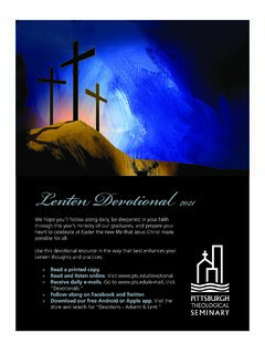 Lenten Devotional 2021 - Pittsburgh Theological Seminary