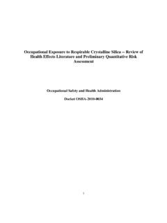 Occupational Exposure to Respirable Crystalline …