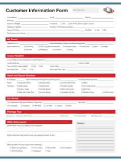 Customer Information Form - InteleTravel