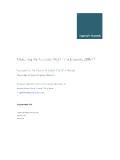 Measuring the Australian Night Time Economy 2016-17