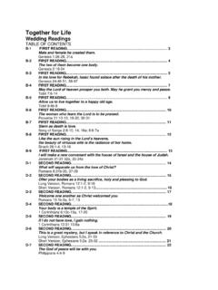Together for Life Wedding Readings TABLE OF CONTENTS B …