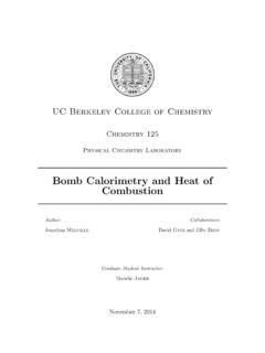 Bomb Calorimetry and Heat of Combustion