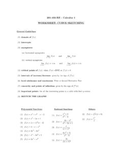 201-103-RE - Calculus 1 WORKSHEET: CURVE SKETCHING