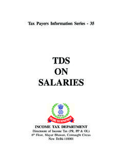 TDS ON SALARIES - Income Tax Department