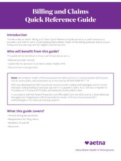Billing and Claims Quick Reference Guide 4 - Aetna