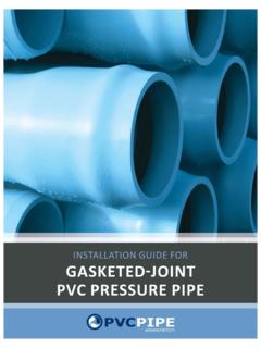 INSTALLATION GUIDE FOR GASKETED s JOINT PVC …