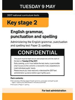 Administering the 2017 key stage 2 English grammar ...
