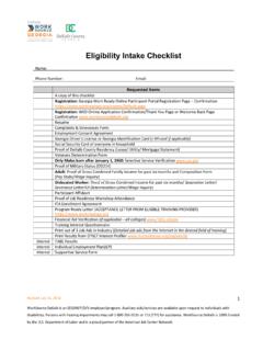 Eligibility Intake Checklist - DeKalb County, Georgia