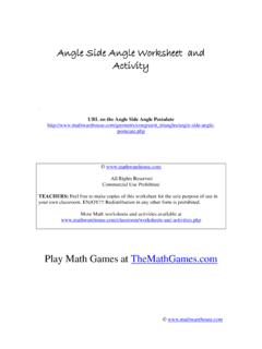 Angle Side Angle Worksheet and Activity