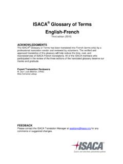 ISACA Glossary of Terms English-French
