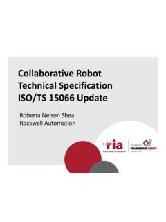 Collaborative Robot Technical Specification ISO/TS 15066 ...