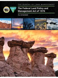 The Federal Land Policy and Management Act of 1976 as …