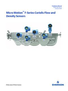Installation Manual: Micro Motion F-Series Coriolis Flow ...