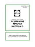 STANDARD SPECIFICATIONS FOR PERMANENT MAGNET …