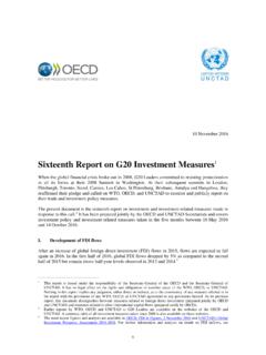 Sixteenth Report on G20 Investment Measures