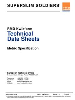 RMD Kwikform Technical Data Sheets - Kitformwork