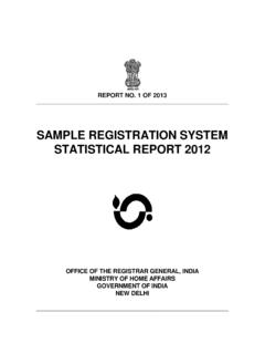 SAMPLE REGISTRATION SYSTEM STATISTICAL …