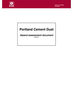 Portland Cement Dust - Health and Safety Executive