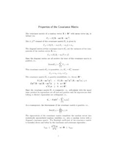 Properties of the Covariance Matrix