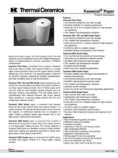 Product Information - Thermal and Acoustical …