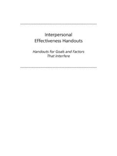 Interpersonal Effectiveness Handouts