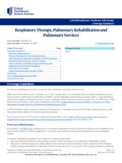 Respiratory Therapy, Pulmonary Rehabilitation and ...