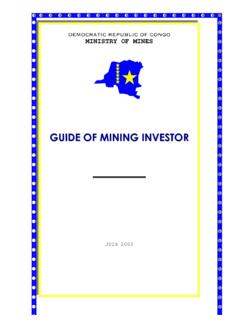 GUIDE OF MINING INVESTOR - miningcongo.cd