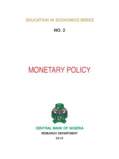 MONETARY POLICY - Central Bank of Nigeria