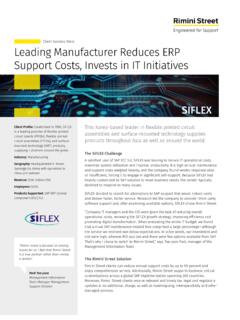 Leading Manufacturer Reduces ERP Support Costs, Invests in ...