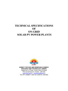 TECHNICAL SPECIFICATIONS OF ON-GRID SOLAR PV POWER …