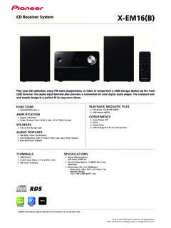 CD Receiver System - pioneer-audiovisual.eu