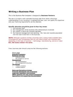 WRITING A BUSINESS PLAN - Western Cape