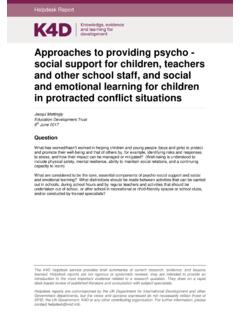 Approaches to providing psycho - social support for ...