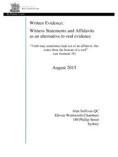 Written Evidence: Witness Statements and Affidavits as an ...