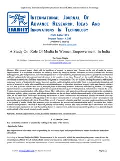 A Study On Role Of Media In Women Empowerment In India