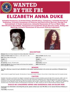 ELIZABETH ANNA DUKE - FBI