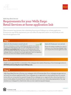 Wells Fargo Retail Services Requirements for your …