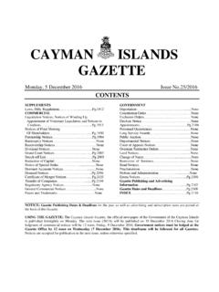 CAYMAN ISLANDS GAZETTE