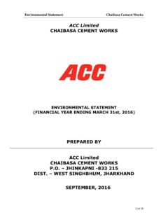 ACC Limited CHAIBASA CEMENT WORKS - accltd.in