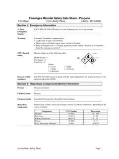 Material Safety Data Sheet (Propane) - vercounty.org