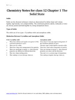Chemistry Notes for class 12 Chapter 1 The Solid State