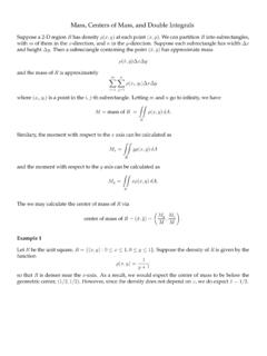 Mass, Centers of Mass, and Double Integrals