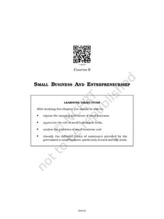 SMALL BUSINESS AND ENTREPRENEURSHIP