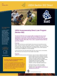USDA Homeownership Direct Loan Program …