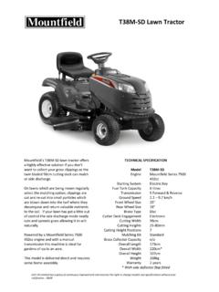 T38M-SD Lawn Tractor - Free Instruction Manuals