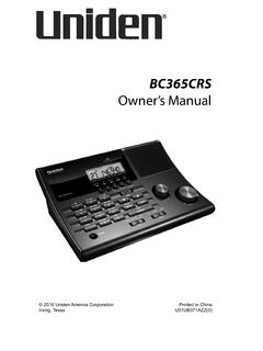 BC365CRS Owner’s Manual