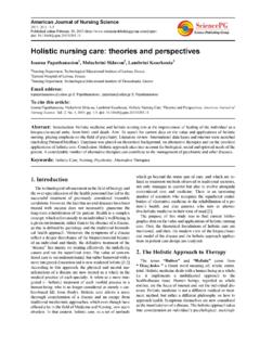 Holistic nursing care: theories and perspectives