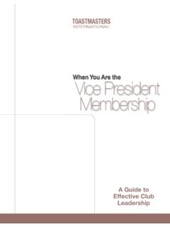 WhenYou Are the Vice President Membership - | …