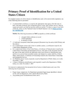 Primary Proof of Identification for a United States Citizen