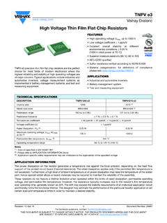 High Voltage Thin Film Flat Chip Resistors
